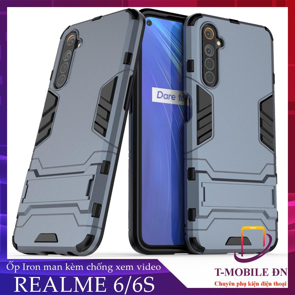 Ốp lưng cho Realme 6 6s IRON MAN chống sốc bảo vệ viền và camera kèm chống xem video tiện lợi