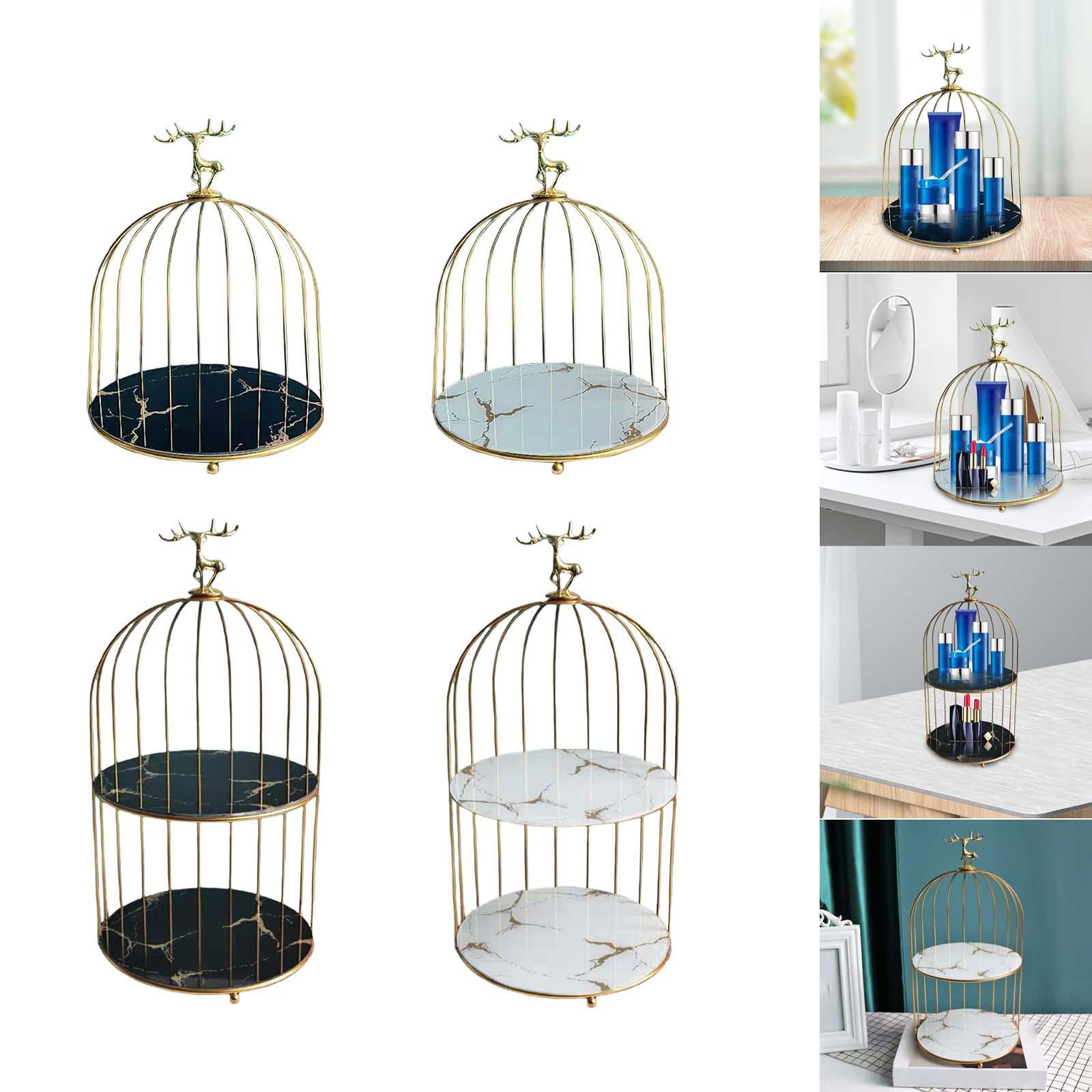 Bird Cage Cosmetic Storage Rack Dresser Makeup Organizer Shelf