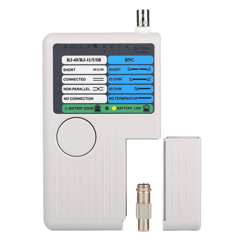 Pro Network Cable Tester Meter /RJ11/USB/BNC Wire Tester