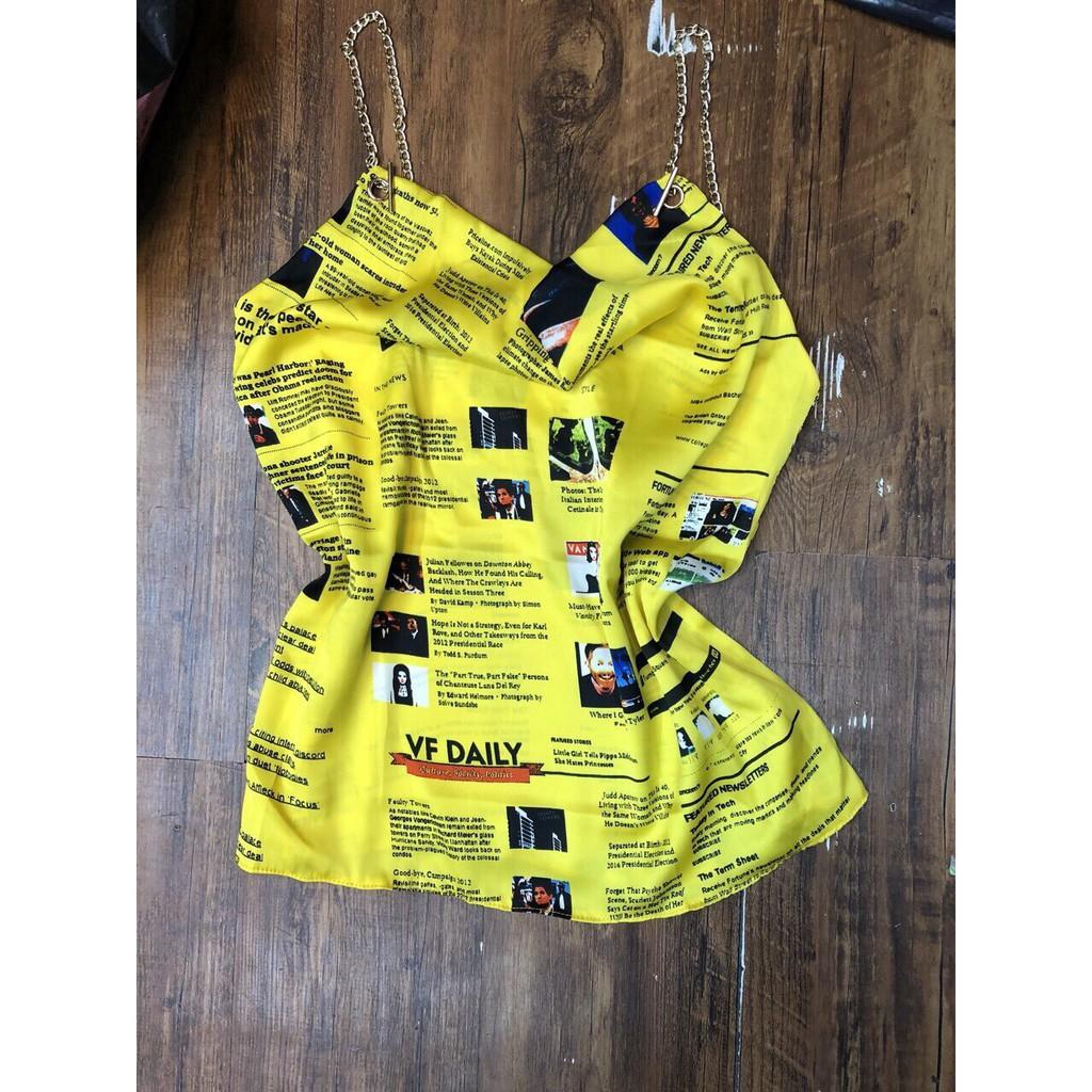 ÁO 2 DÂY XÍCH VẢI PHI 2 LỚP HÀNG THIẾT KẾ CHUẨN SHOP CỰC HOT TẠI LANAFASHION