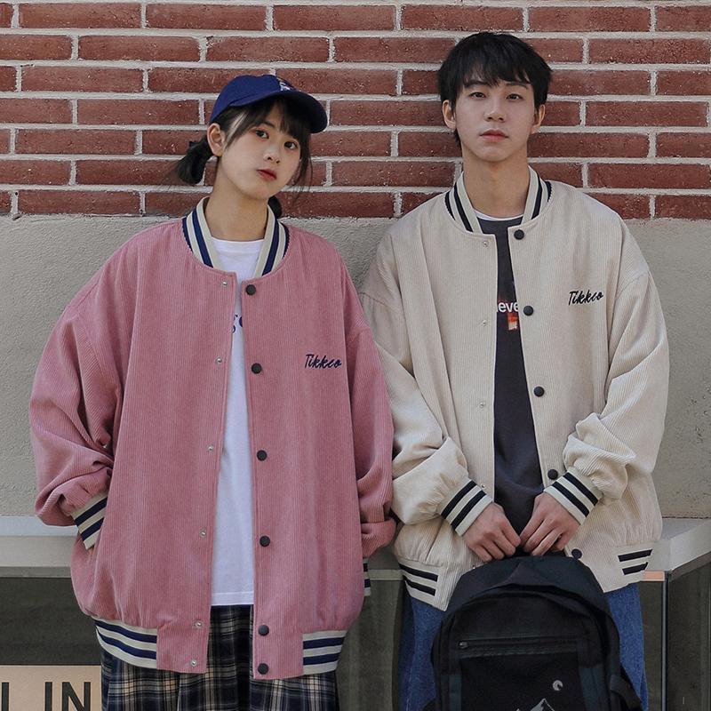 Áo BomBer Nhung Thêu Chữ Phối Kẻ Cao Cấp,Áo Khoác Jacket Nam Nữ Ticker 3 Màu
