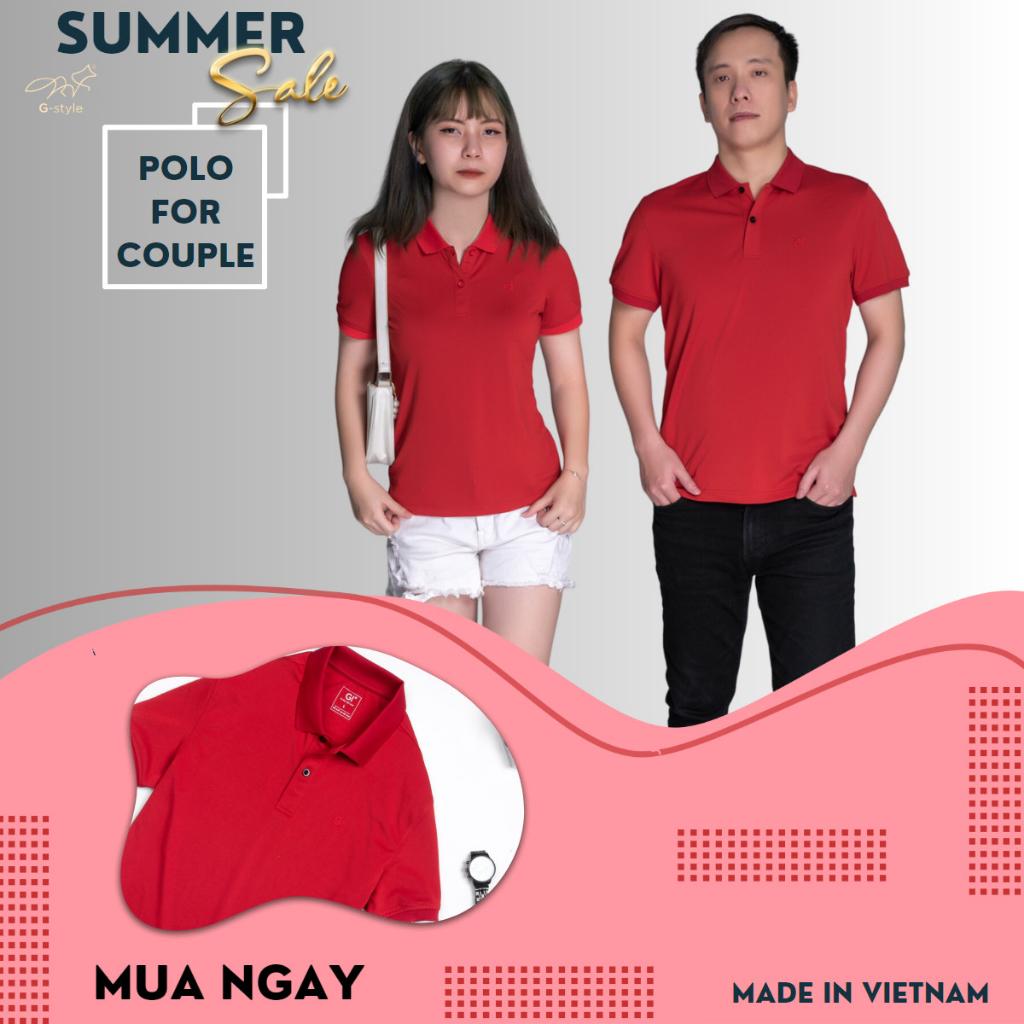 Áo polo cặp đôi nam nữ local brand tay ngắn cổ bẻ thể thao basic, áo cặp bạn thân cá sấu poly logo thêu GIFASHION