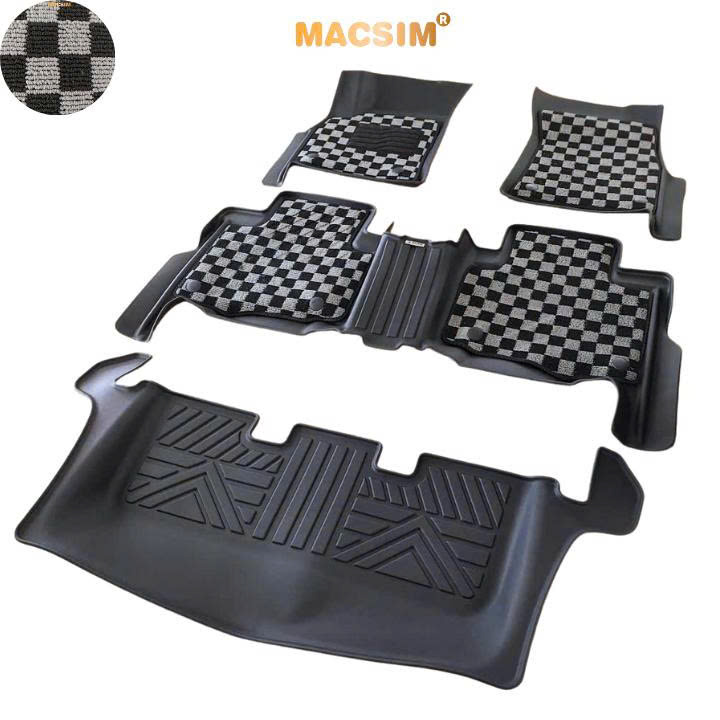 [CHÍNH HÃNG] Thảm lót sàn ô tô Toyota Fortuner 2017-2026/Innova 2017-2022 Macsim – 2 Lớp Ca rô, chuẩn phom, Sử dụng lâu dài (Mã 03)