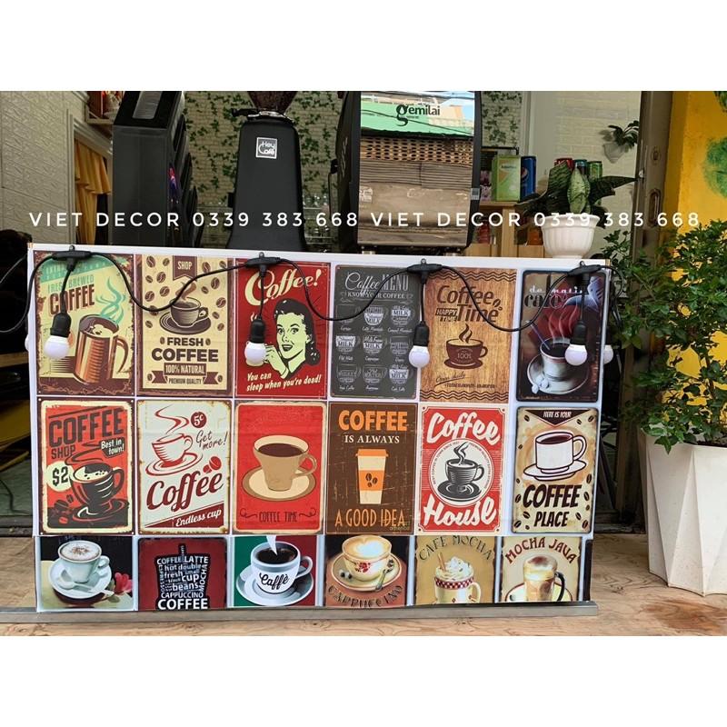 Decal Decor Vintage - Set 20 tấm Decal Coffee - Poster Trang trí Tường, Nội thất