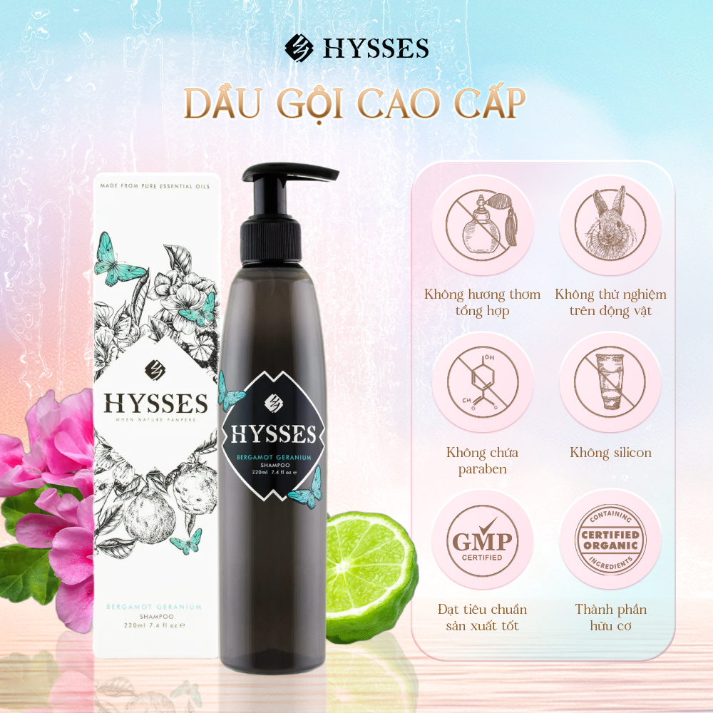 Dầu Gội Hysses Với Chiết Xuất Hương Thơm Dịu Nhẹ, Giúp Làm Sạch Tóc Luôn Tươi Mới, Phù Hợp Với Mọi Loại Tóc
