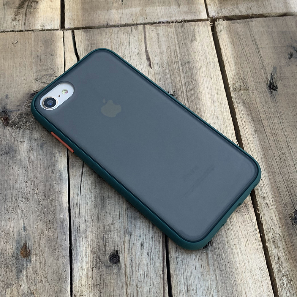 Ốp lưng chống sốc dành cho iPhone 7 / iPhone 8 nút màu cam - Màu xanh đậm