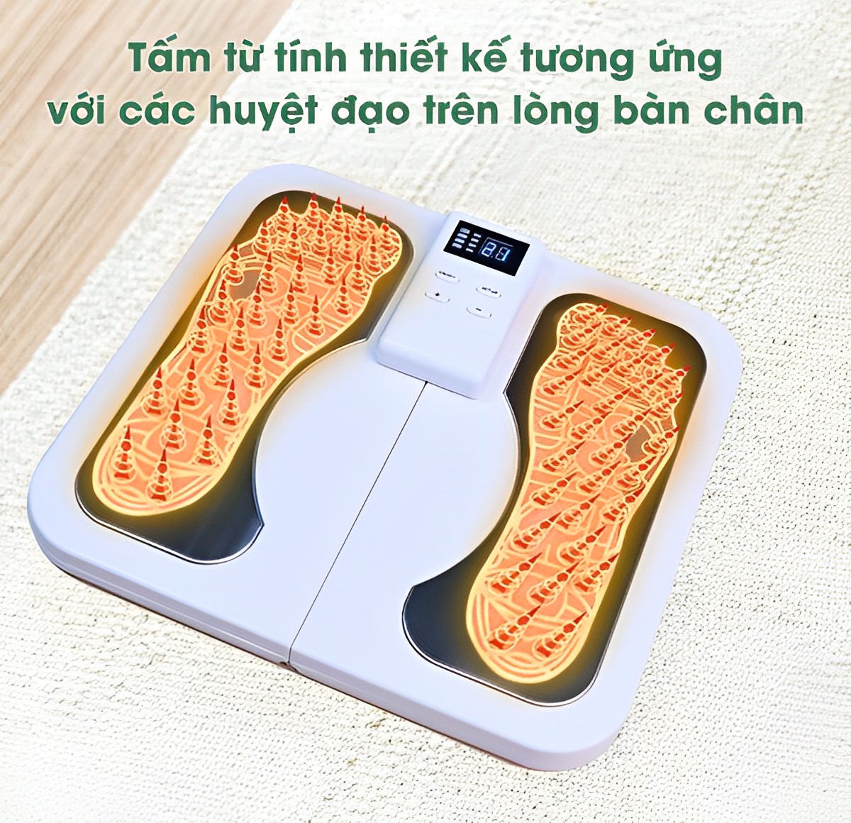 Máy massage chân EMS,thảm massage chân xung điện có kèm 2 miếng dán xung điện, máy massage bàn chân xung điện EMS HM-C6 giảm đau mỏi, tê bì,lưu thông khí huyết