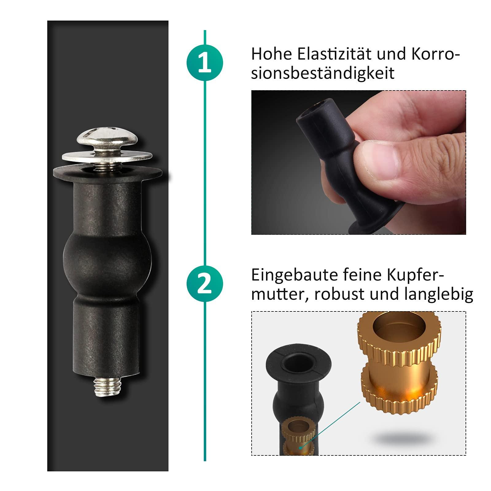 Ghế vệ sinh cố định vít, 2 cặp ghế nhà vệ sinh phổ quát Bộ mở rộng Bu lông làm bằng vít ghế nhà vệ sinh cao su phụ kiện, 304 bản lề bằng thép không gỉ cho ghế vệ sinh