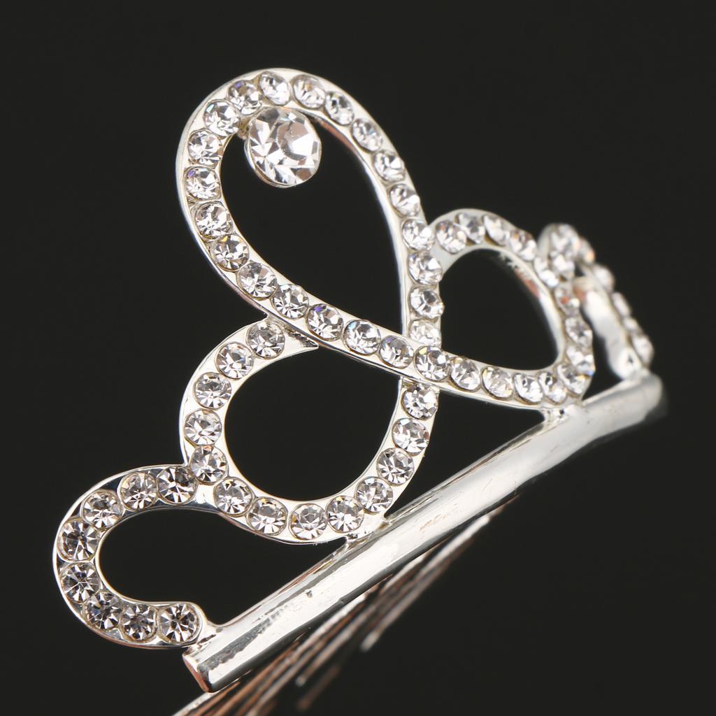 Mini Rhinestone Drop Crown Tiara Wedding Banquet Hair Jewelry Silver