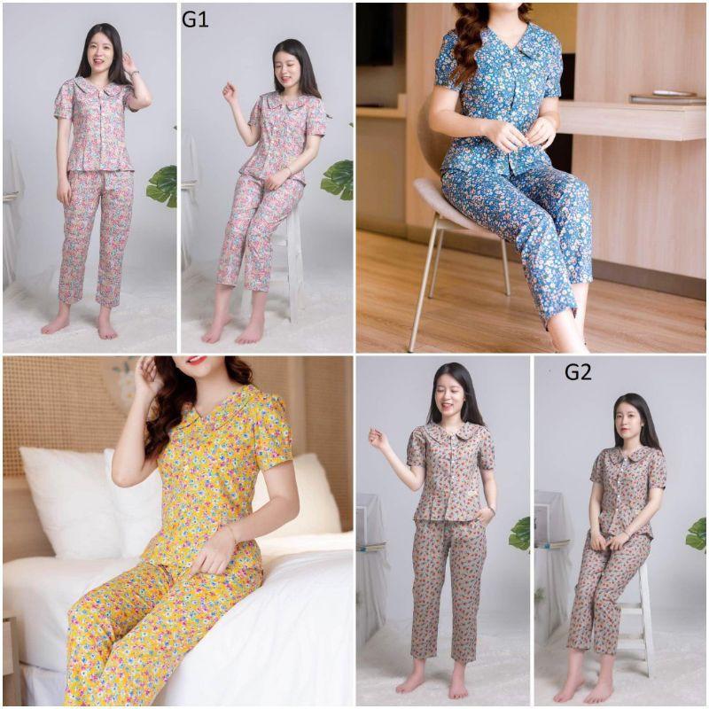 Quần áo mặc nhà, sau sinh 10khuy perlum ảnh thât 3 màu