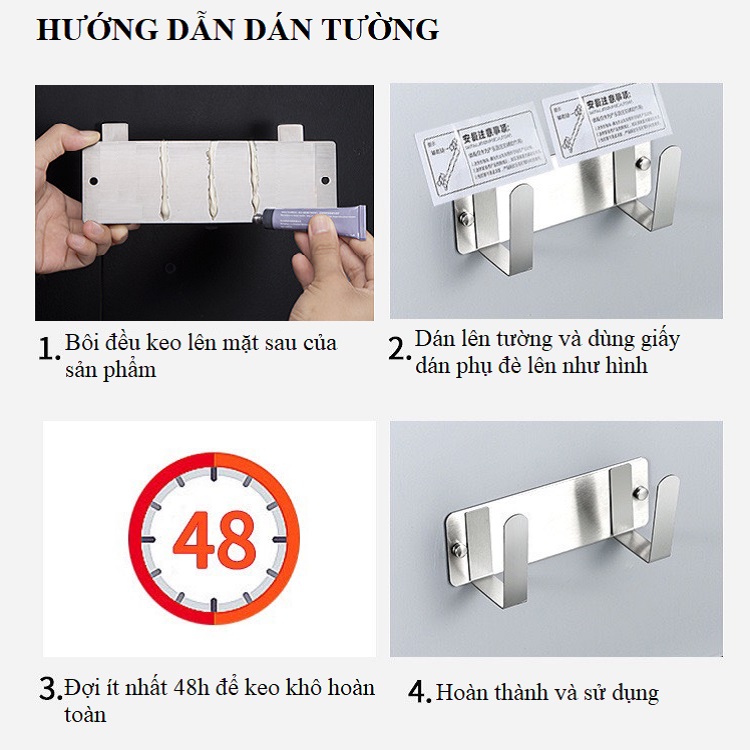 Giá Treo Vung Nồi - Kệ Treo Chảo Thớt Inox 304 Cao Cấp Dán Tường Không Khoan Đục