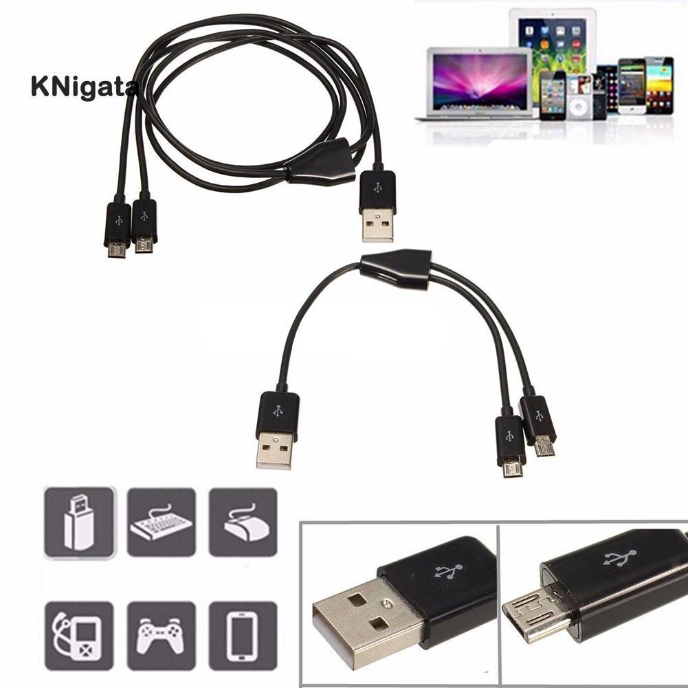 Dây cáp sạc truyền dữ liệu chia chữ Y 1 đầu cắm USB 2.0 sang 2 micro USB 2.0