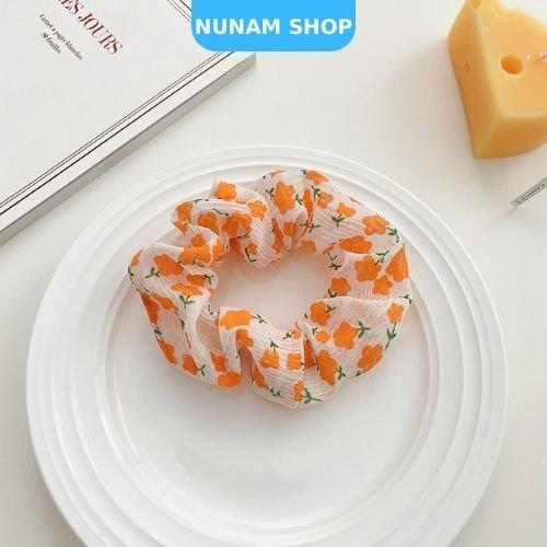 Cột tóc crunchies chất von hoa mềm mại xinh xắn Nunam Shop