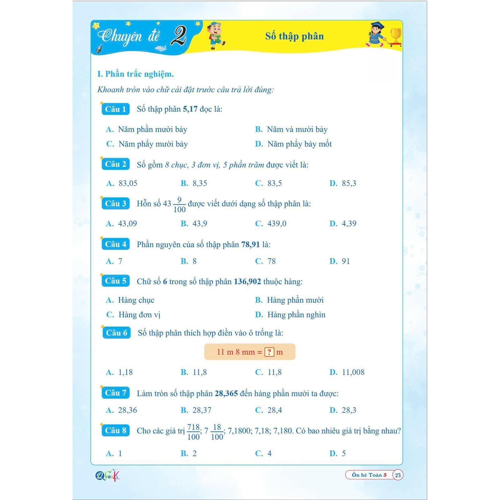 Ôn Hè TOÁN 5 (Chương Trình Mới) - Bản Quyền