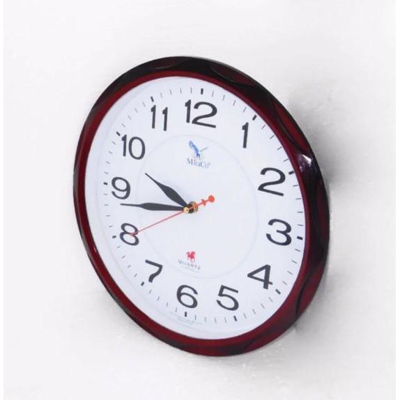 Đồng hồ tròn treo tường MitaCo 34cm nâu