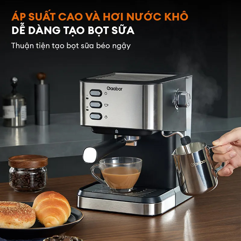 Máy pha cà phê Espresso đánh bọt 20 Bar GAABOR GCM-M15BK01 - Hàng chính hãng