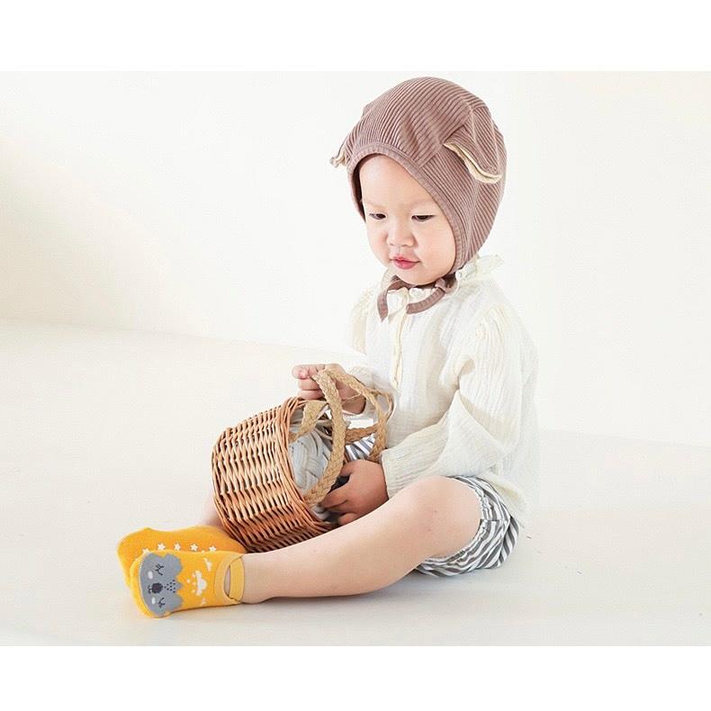 Vớ/Tất Hài Có Chống Trượt Cho Bé Tập Đi, Tất Lười Cho Bé Trai/ Bé Gái - trắng
