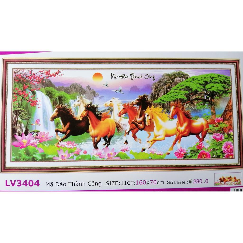 Tranh thêu mã đáo thành công LV3404 - kích thước: 160 * 70cm. (TRANH CHƯA LÀM)