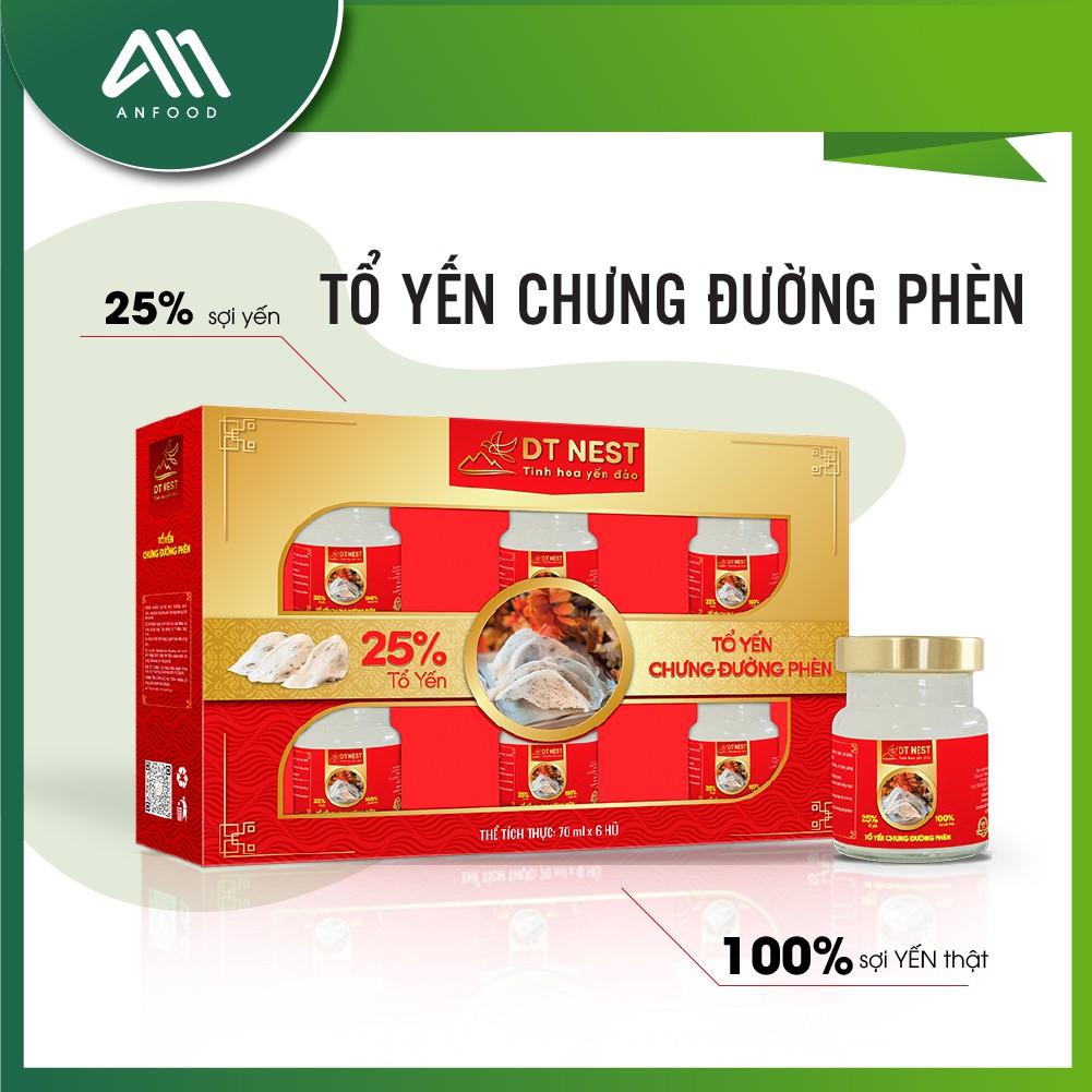 (Hộp quà 6 hũ) Tổ Yến chưng đường phèn, nước yến DT Khánh Hòa