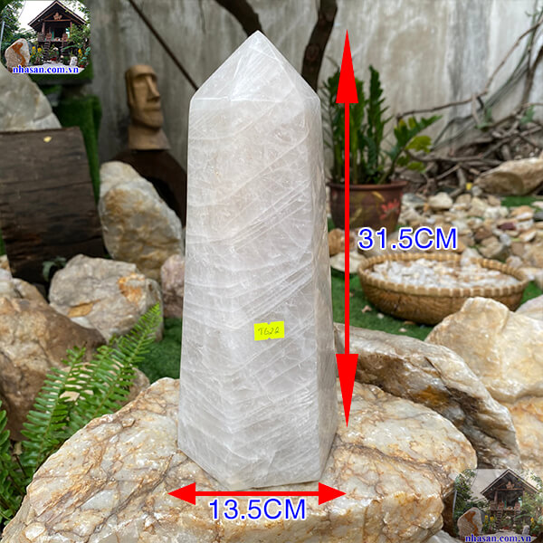 Trụ lục giác đá thạch anh trấn trạch trừ tà-6.6kg -T622