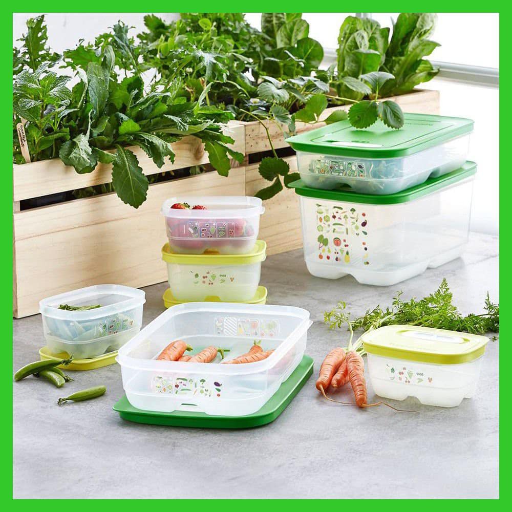 Bộ Hộp Trữ Mát Có Nút Hô Hấp Ventsmart (7) Tupperware, Hộp Trữ Mát Thông Minh Nhựa Nguyên Sinh