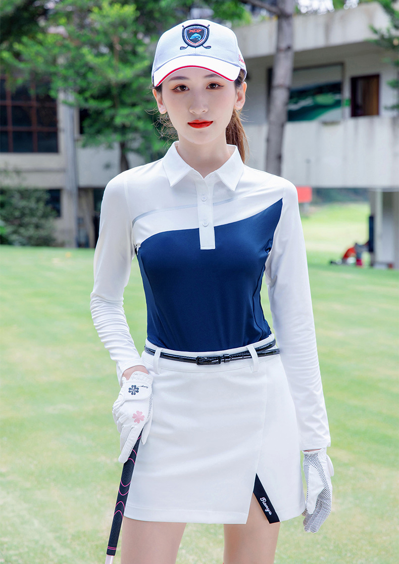 Fullset áo dài tay golf nữ T208-Váy golf nữ T182