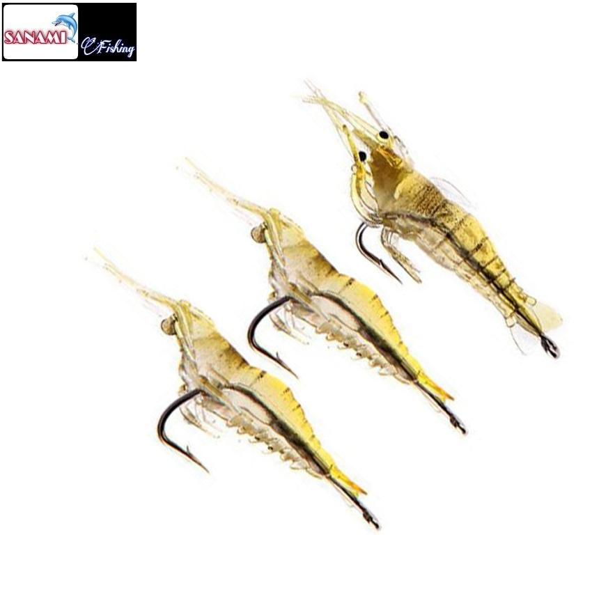 Mồi Tôm Giả Có lưỡi Câu Lure Vỉ 10 Con-Sanami Fishing Store