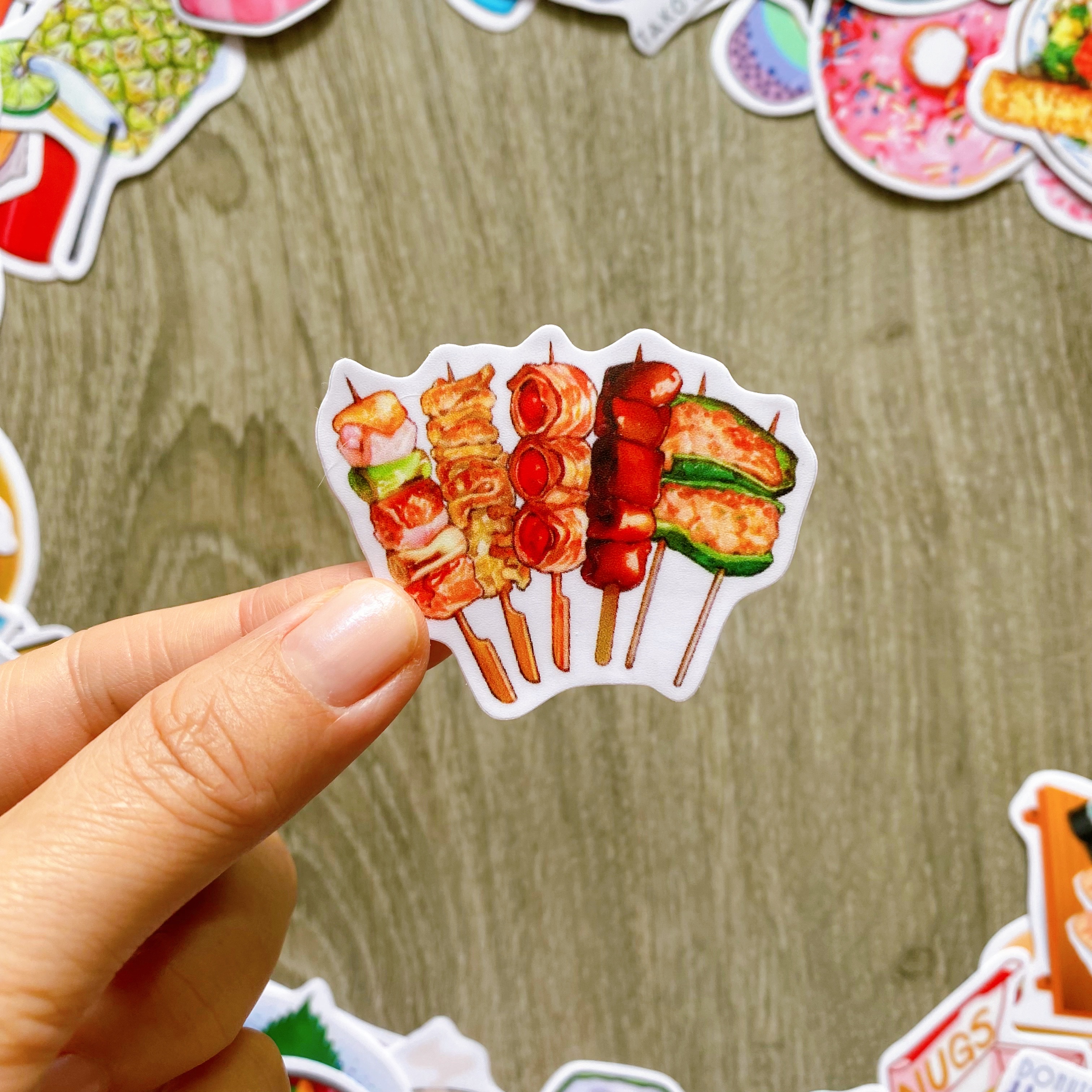 Bộ 50 Sticker Food Chủ Đề Món Ăn Uống  Hình Dán Chống Nước Decal Chất Lượng Cao Trang Trí Va Li Du Lịch, Xe Đạp, Xe Máy, Laptop, Nón Bảo Hiểm, Máy Tính Học Sinh, Tủ Quần Áo, Nắp Lưng Điện Thoại