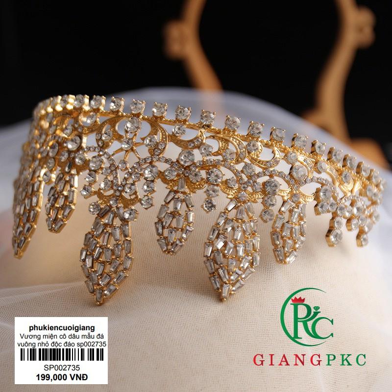 Vương miện cô dâu mẫu đá vuông nhỏ độc đáo giangpkc sp002735