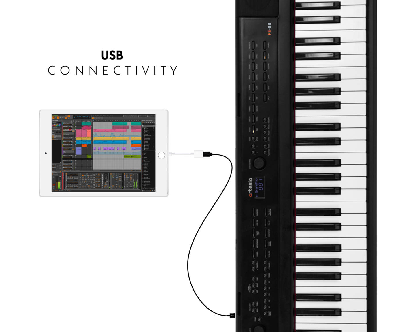 Đàn Piano điện/ Studio, Mobile Digital Piano - Artesia PE-88 - Best Digital Piano for Studio, Màu đen - Hàng chính hãng