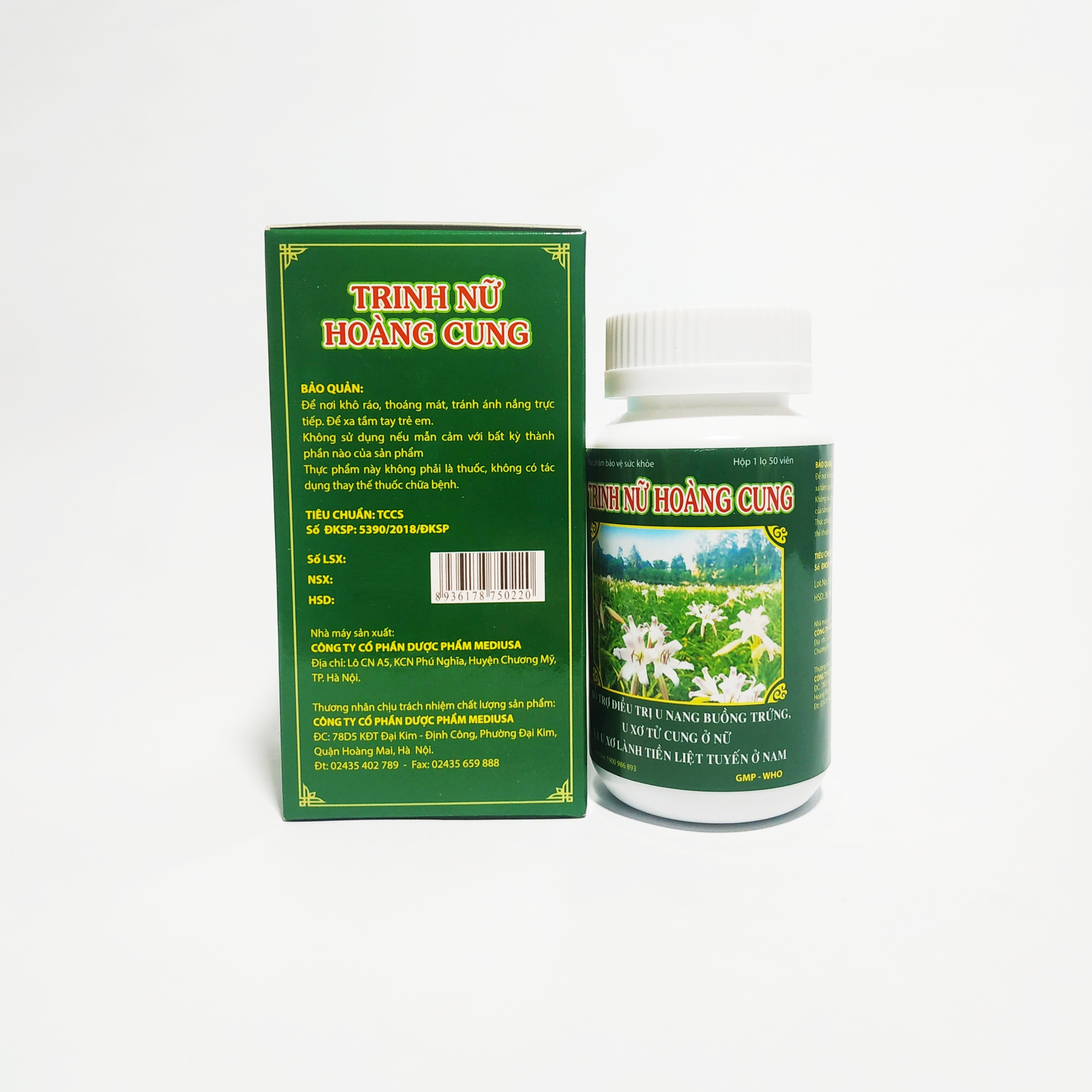 Viên Uống Trinh Nữ Hoàng Cung – Ngăn Ngừ U Xơ Tử Cung, U Buồng Trứng - Phì Đại Tuyến Tiền Liệt - Hoàng Cung Trinh Nữ Crila- Lọ 50 Viên