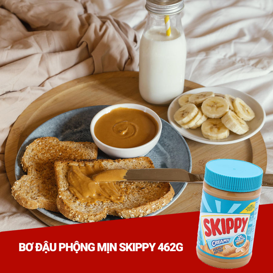 COMBO 1 Hộp Bơ Đậu Phộng Mịn Skippy 462g + 1 Hộp Bánh Quy Hạt Ngũ Cốc Nhân Bơ Đậu Phộng Skippy 100g