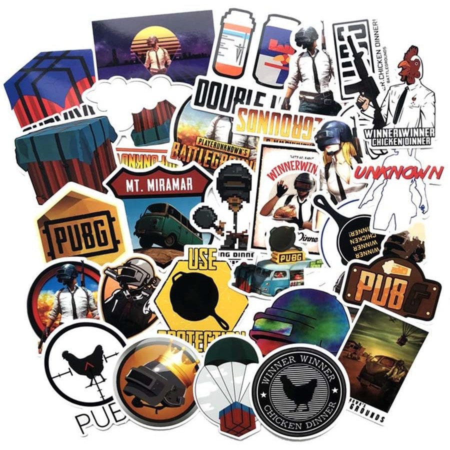 Set 30 sticker PUBG hình dán có ép lụa