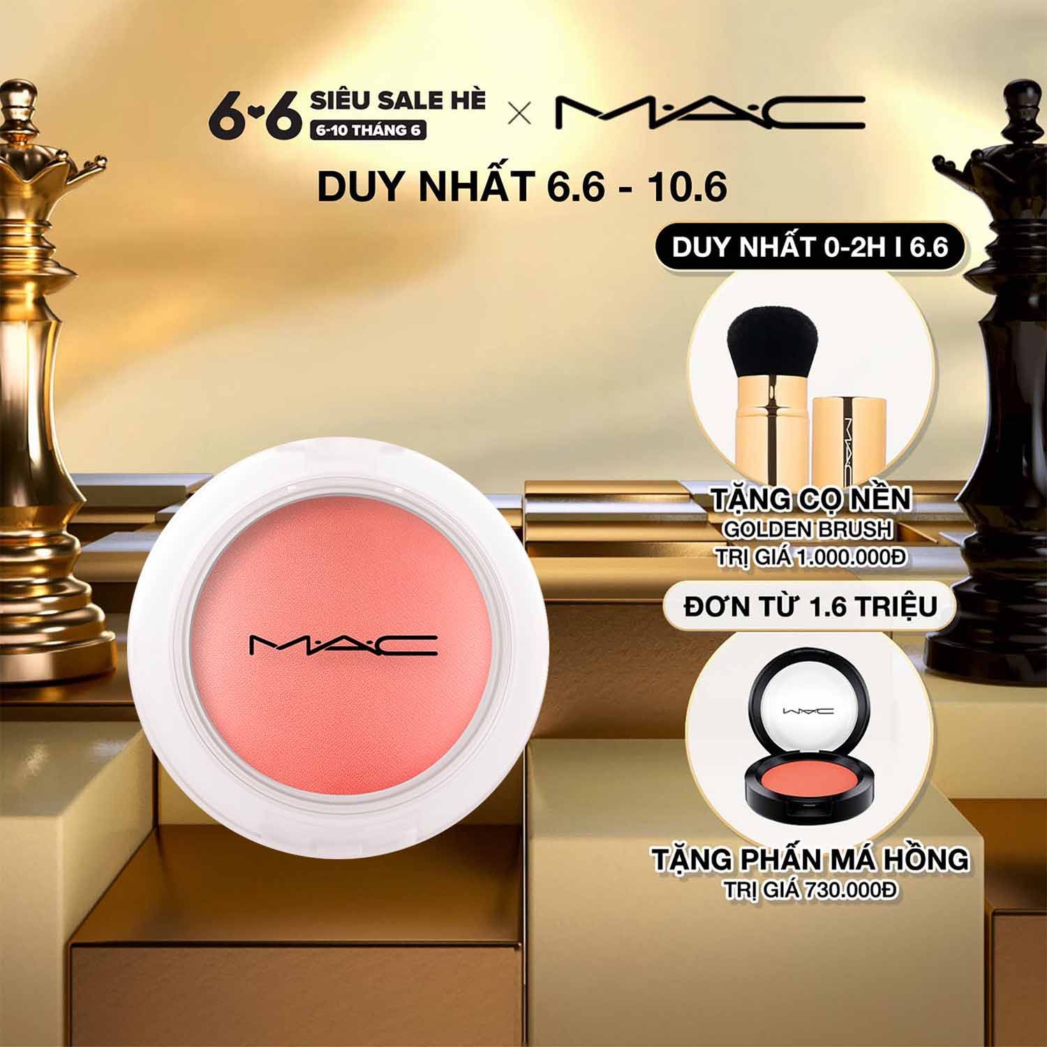 Phấn Má Hồng Kem với kết cấu xốp nhẹ mềm mịn và bền màu cả ngày MAC Glow Play Blush 7.3g