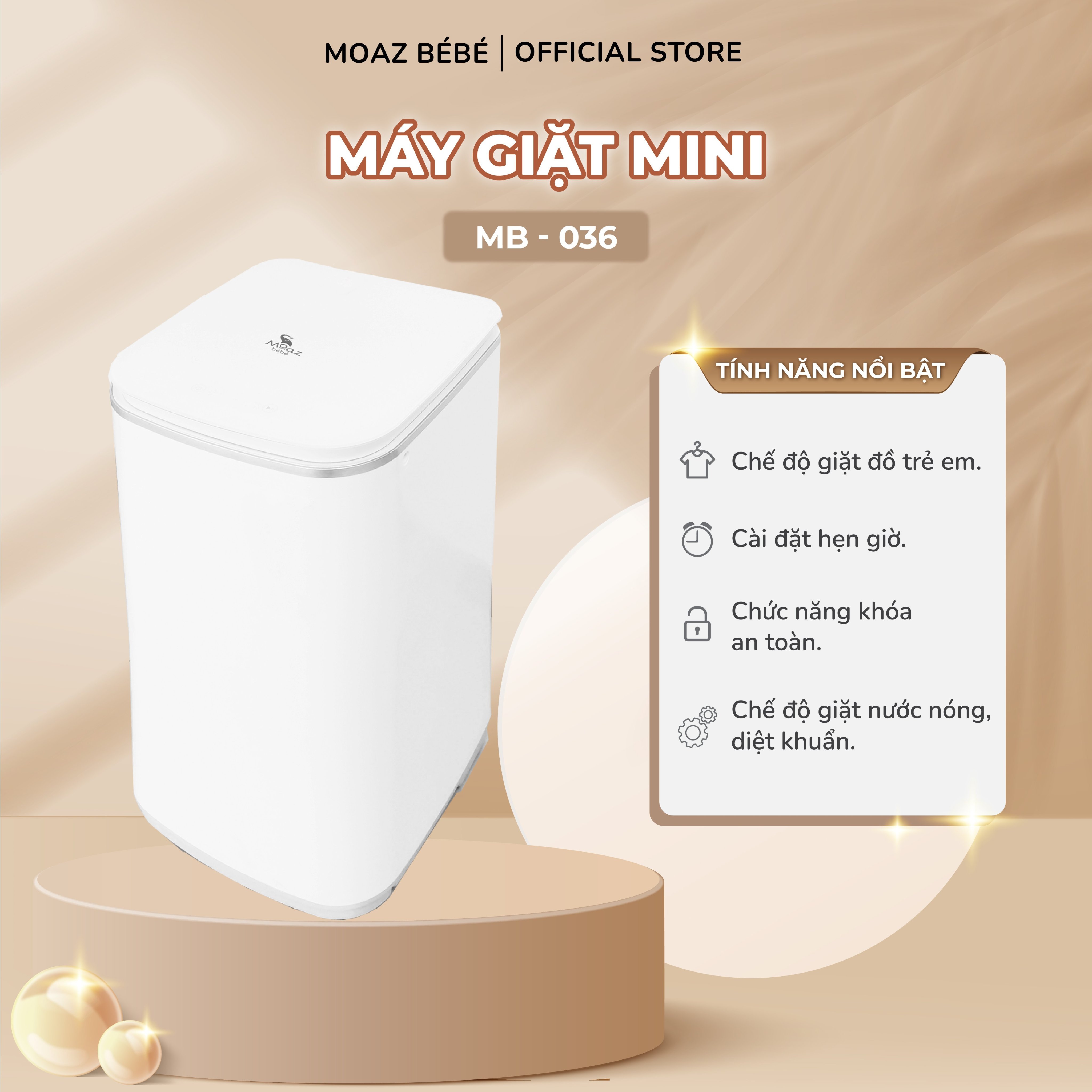 MÁY GIẶT MINI MOAZ BÉBÉ MB–036