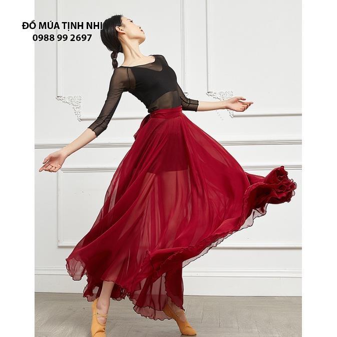 Chân váy | Tà váy múa cổ trang | Váy múa dân gian | múa hiện đại 720 độ CV04 - Đồ Múa Tịnh Nhi