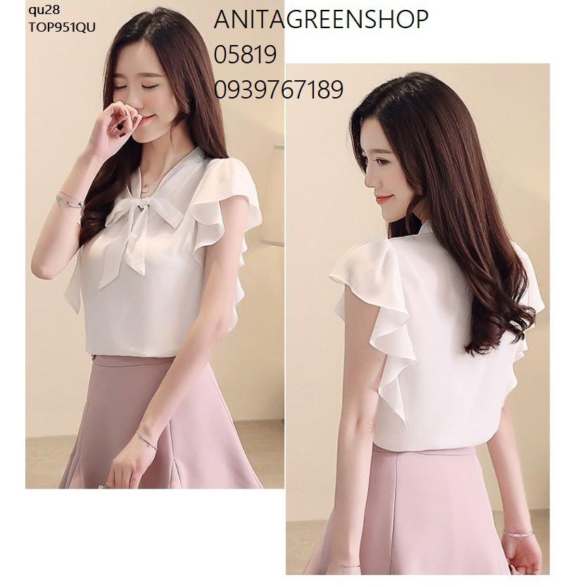 TOP860 ÁO VOAN PHỐI NƠ CỔ