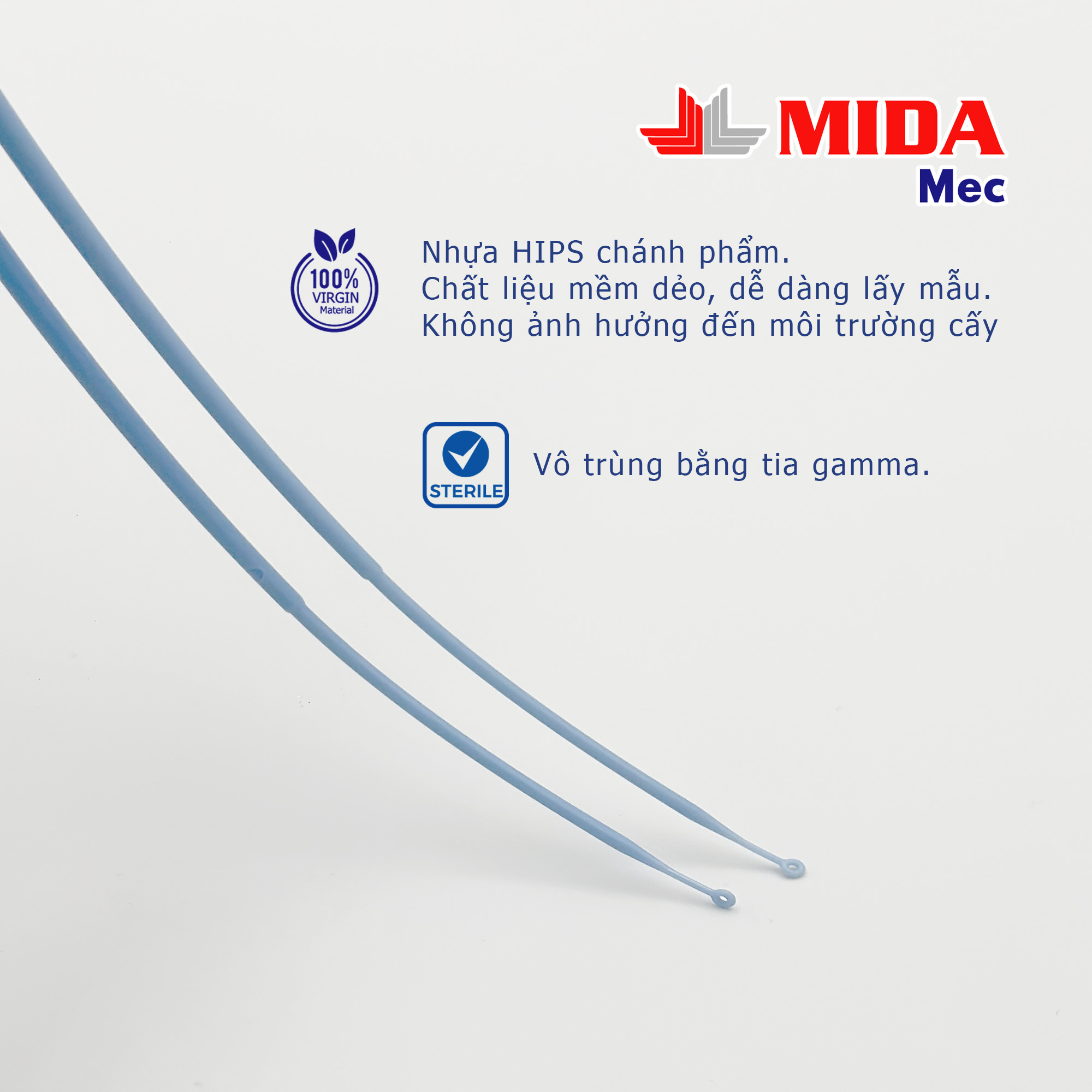 Que cấy MidaMec 1ul đã tiệt trùng bằng tia gamma Thùng 250 - 10 cái/ bao