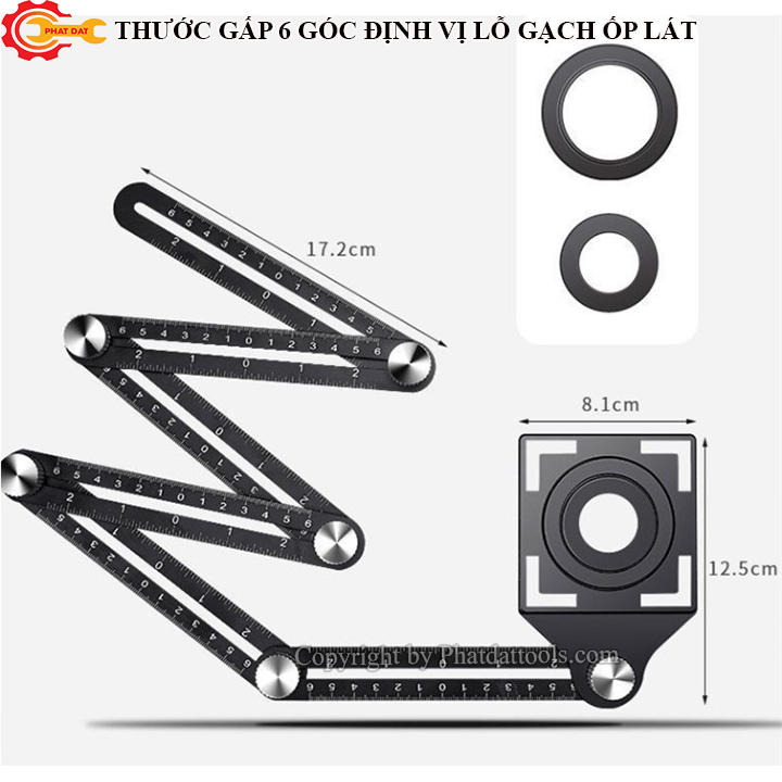 Thước Đo 6 Góc Lấy Dấu Gạch Ốp Lát-Phụ Kiện Ốp Lát