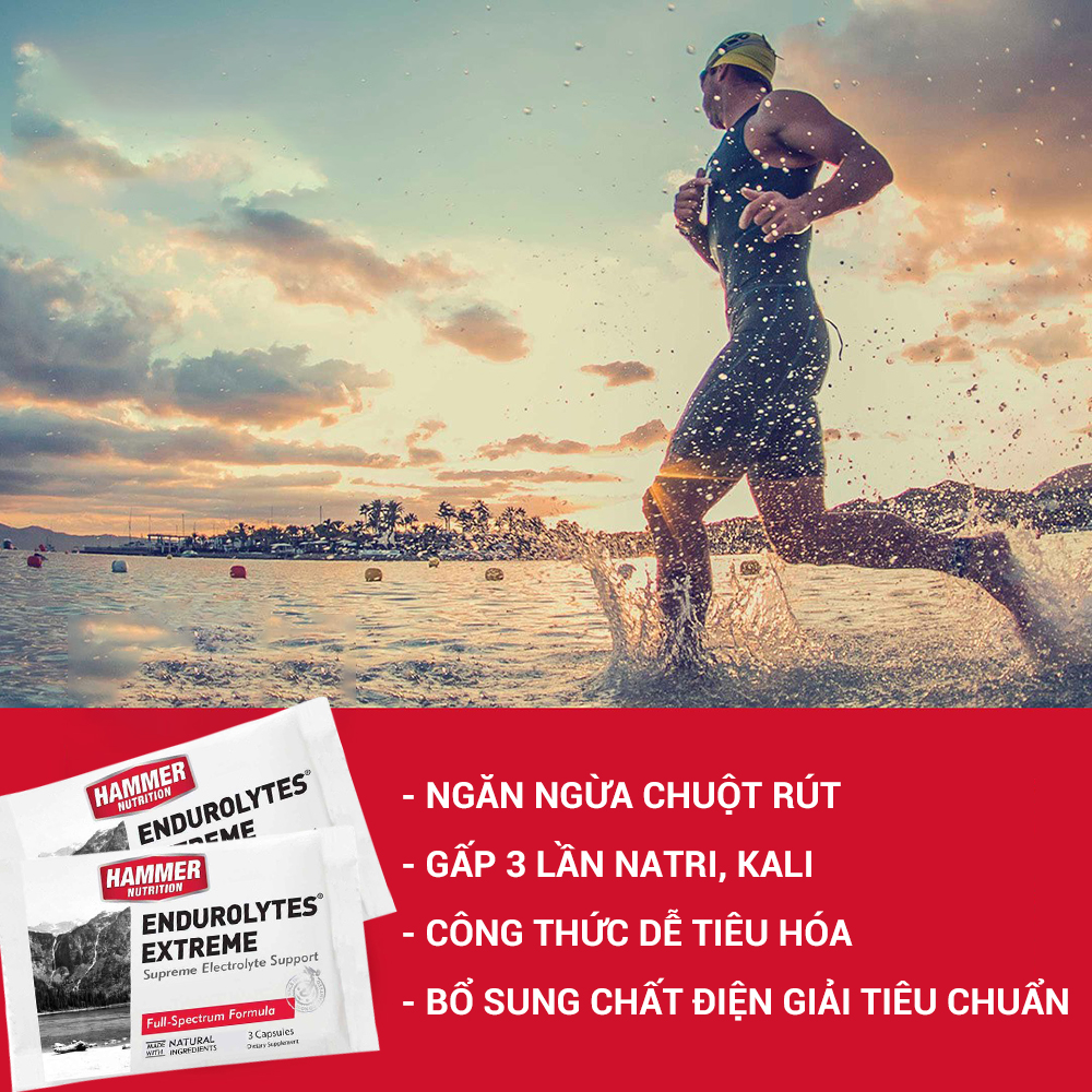 Bộ 4 gói Viên uống điện giải- Hammer Nutrition Endurolytes Extreme