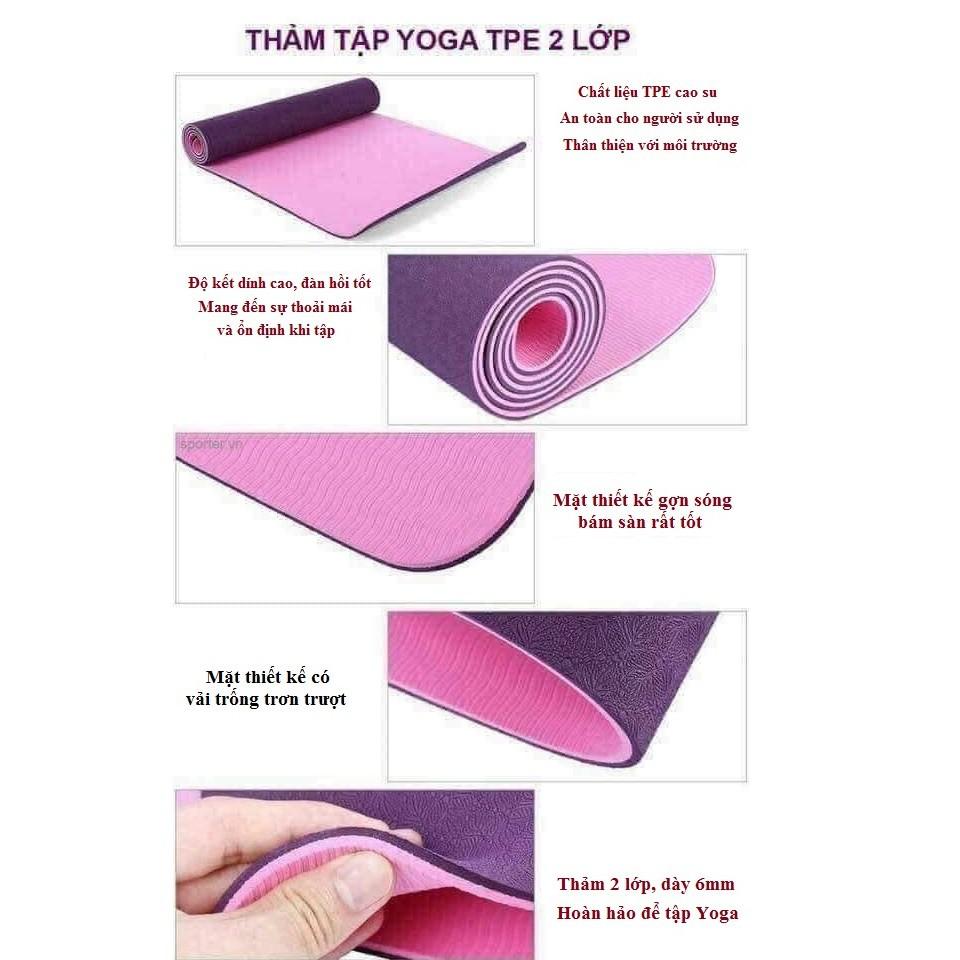 Thảm Tập Yoga, Tập Gym 2 Lớp 6mm