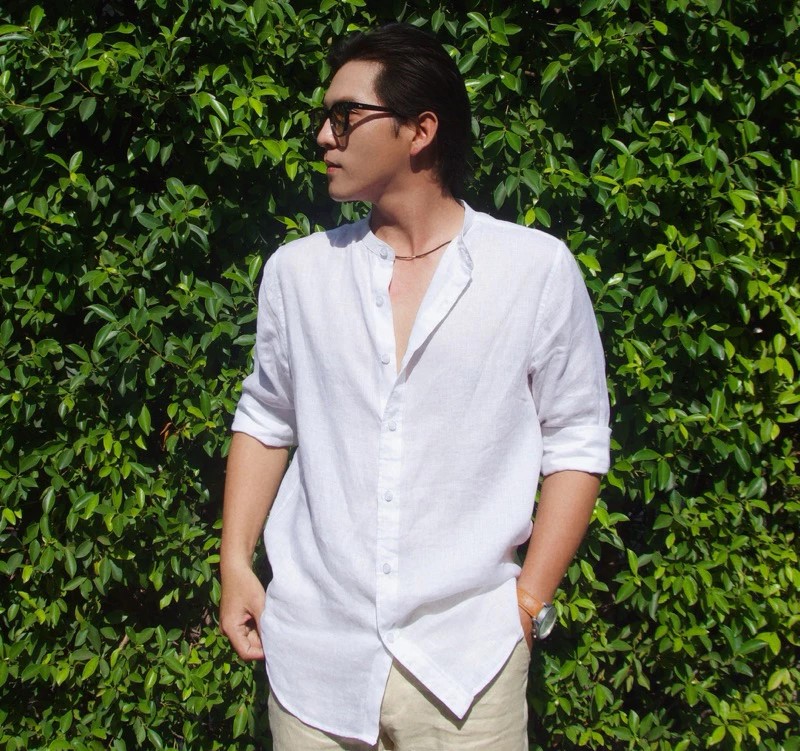 Áo sơ mi trơn style Hàn Quốc nhiều màu vải sợi Linen thoáng mát không bai gião