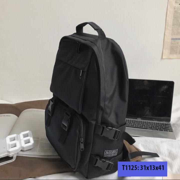 Balo vải dù unisex nam nữ đẹp, cặp học sinh đi học dáng trơn thời trang hàn quốc T1125