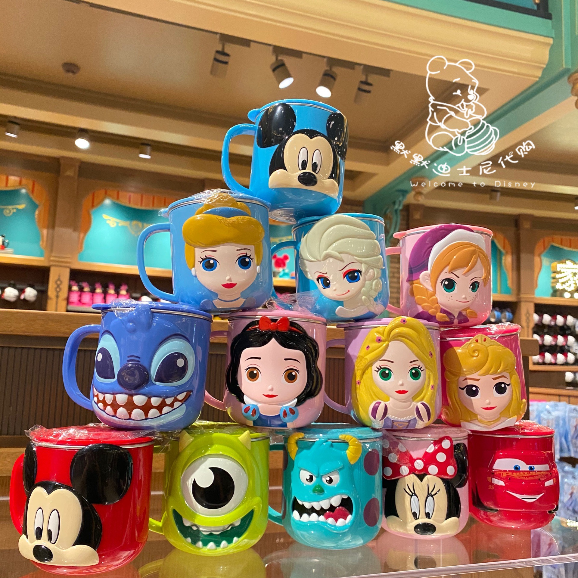 Ly giữ nhiệt Disney có nắp hình chuột mickey đỏ nổi 3D cho bé trai 260m - LYMICKEY