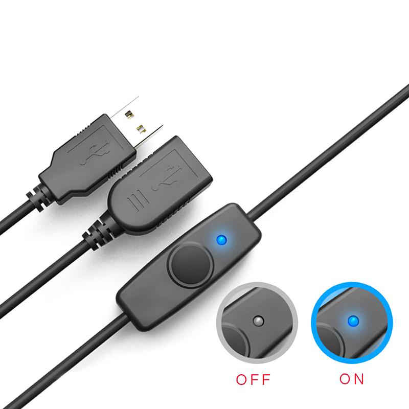 Đồng bộ hóa dữ liệu 0,5/1m Dây nối dài USB 2.0 Cáp nối dài USB có công tắc BẬT TẮT Đèn báo LED cho Raspberry Pi PC Quạt USB Đèn LED Màu sắc: 100cm