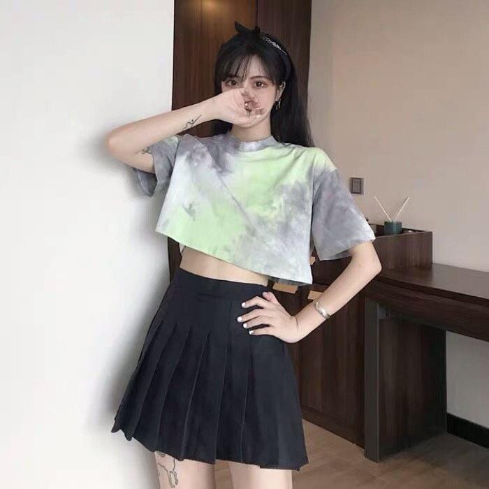 Áo croptop tay lỡ loang màu hot hit