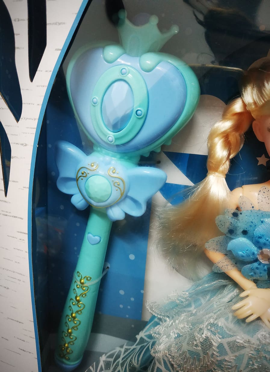 Bộ đồ chơi phụ kiện Búp bê thay đổi trang phục nữ hoàng băng giá Frozen Elsa khớp tay chân kèm quyền trượng có ánh sáng và vương miện