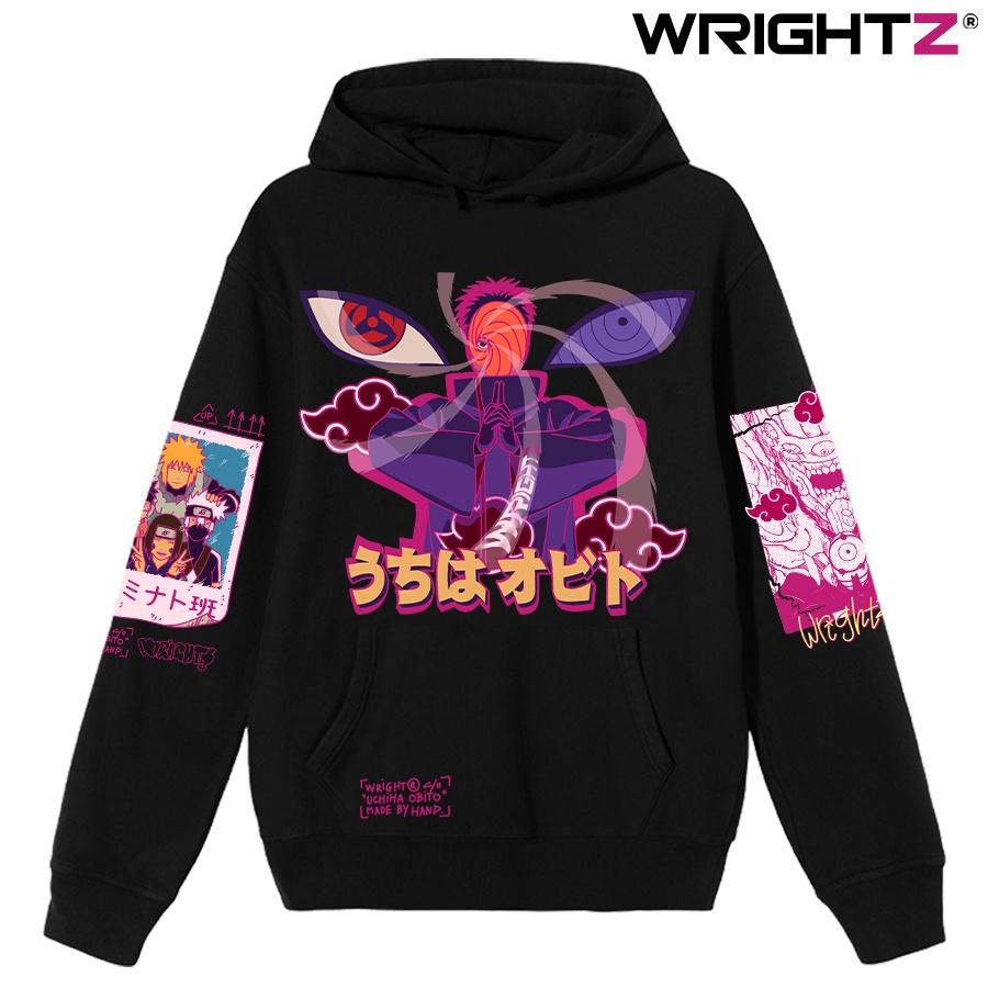 Áo hoodie Wrightz in hình anime naruto uchiha obito thời trang đường phố unisex