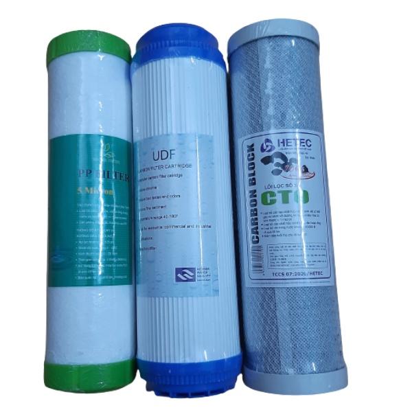 BỘ LÕI 123 (LÕI SỐ 1 PP 5 MICRON, LÕI SỐ 2 THAN UDF, LÕI SỐ 3 THAN CTO)