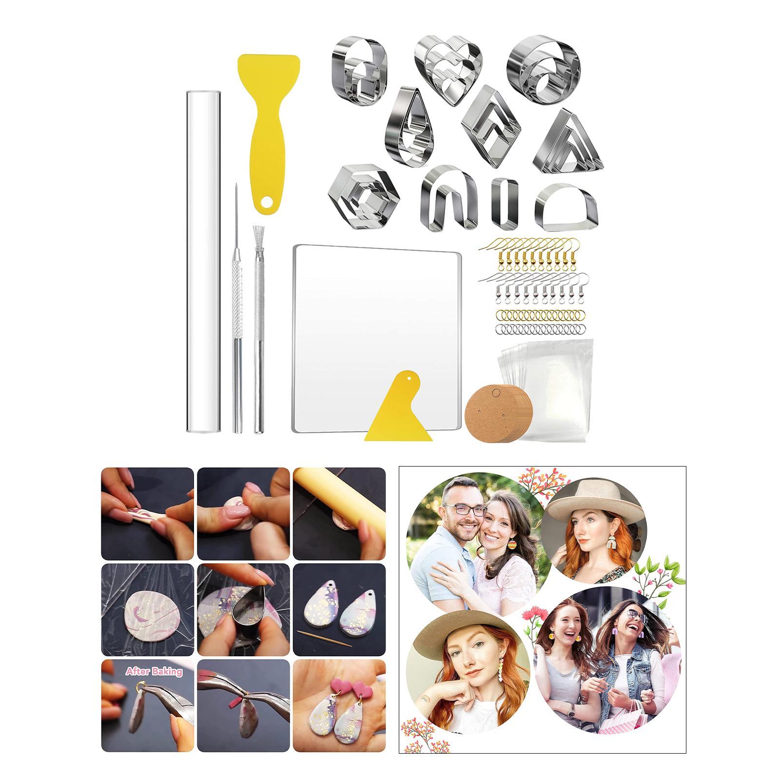 2 Set Polymer Clay Cutters Clay Earring Cutters for DIY Clay Jewelry Tools